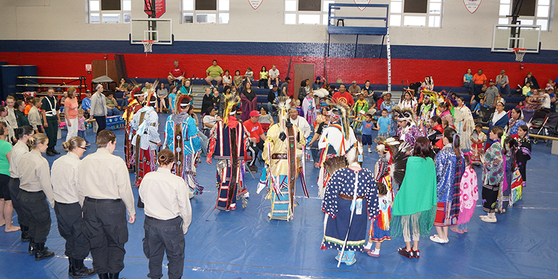Rogers State University’s Native American Student Association (NASA) honors the culture and history of Indigenous students and their ancestors. Pictured, a graduation powwow previously held at Rogers State University.