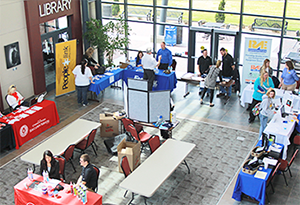 Vendors set up in Pryor lobby.