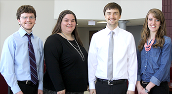 Carmine Solutions team members, from left: Jared Strain, Kathryn Glenn, Nathan Bedford and Alyssa Deal. 