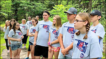 Talent Search students from Tulsa, Skiatook and Claremore middle schools visit the Conservation Education Reserve at Rogers State University.