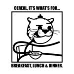 Hunter stick figure eating cereal