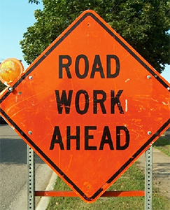 Road Work Ahead Sign