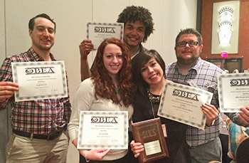 Communications students posing with their awards.