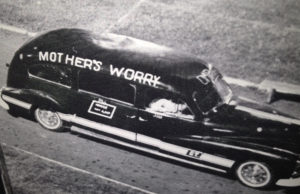 Hearse with "Mother's Worry" on side
