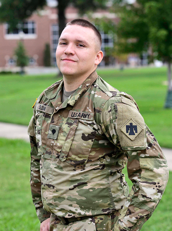 Army Cadet on campus