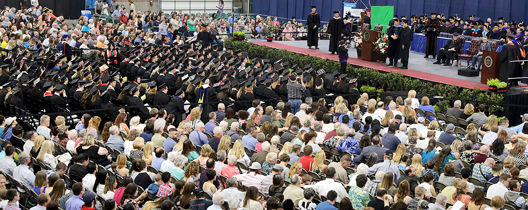 audience and students at commencement