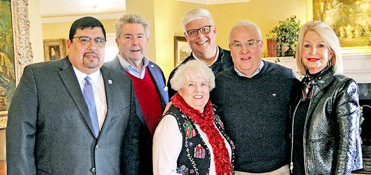 Carlene Webber pictured center with (left to right) RSU Vice President for Development Steve Valencia, RSU President Dr. Larry Rice, RSU Foundation Chair Roger Moiser, Mick Webber, and OMA Alumni Executive Director Dr. Danette Boyle