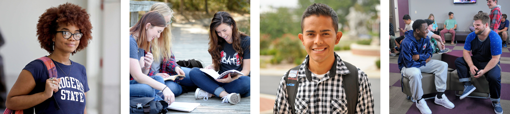 collage of students on campus