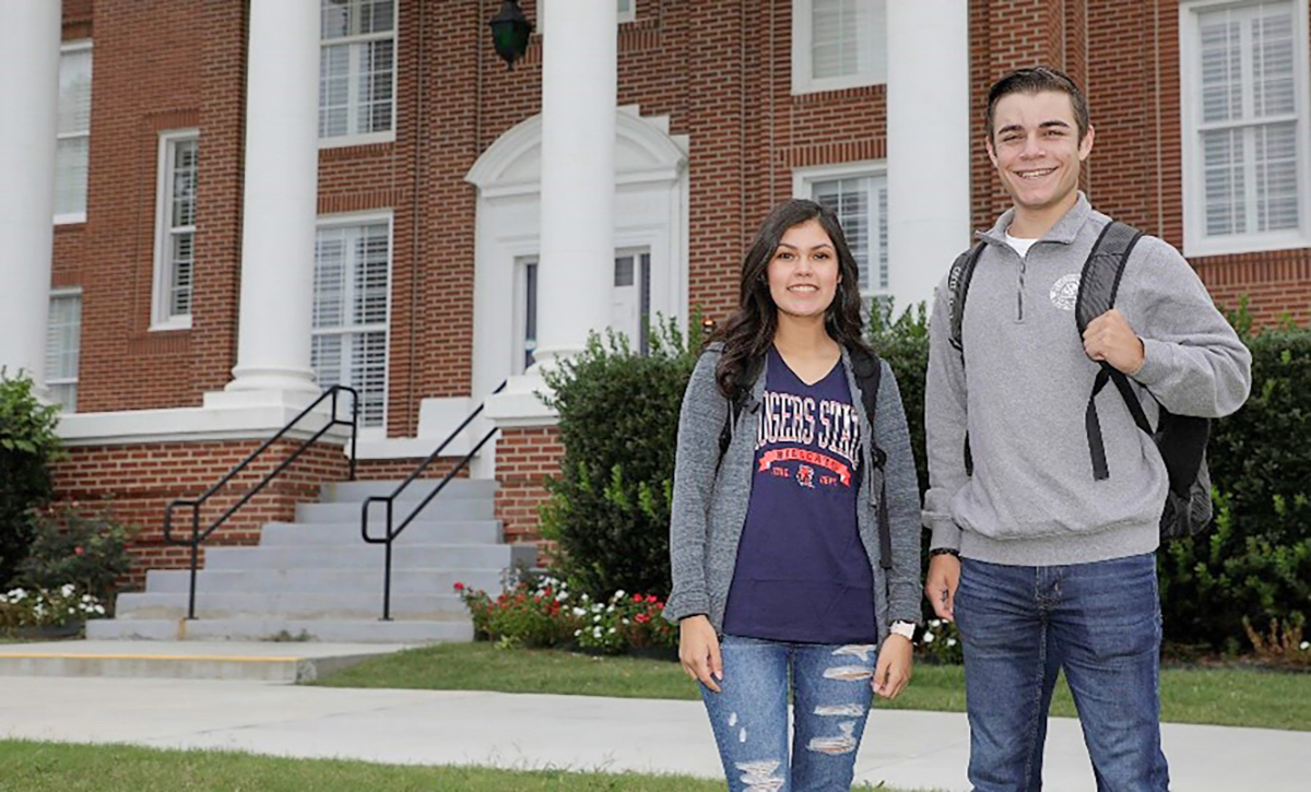 students outside