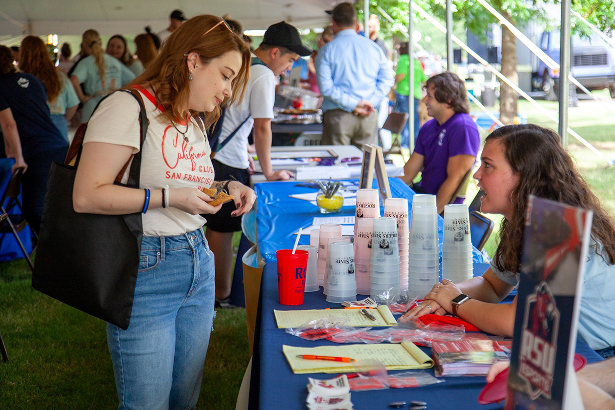 Students at career fair