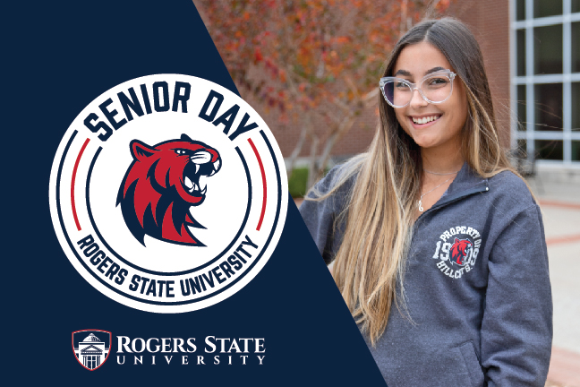 Senior Day logo with girl wearing glasses