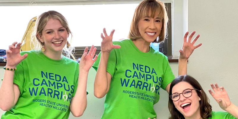 ladies wearing NEDA Warrior shirts