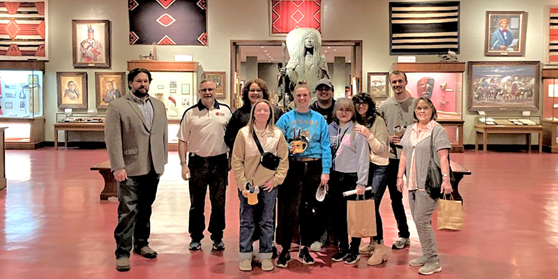 group photo in a museum