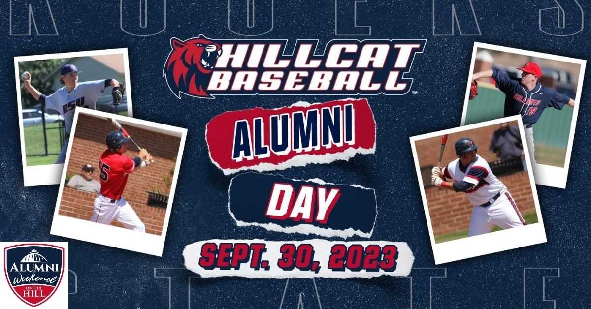 Hillcat Baseball alumni day - Sept. 30, 2023. Pictures of baseball players.