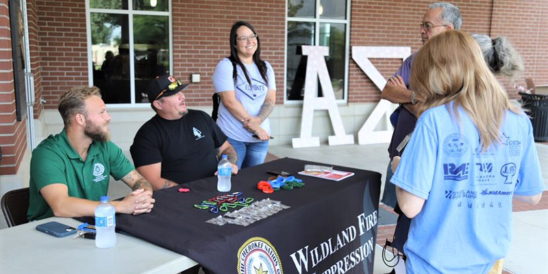 students browsing a career fair