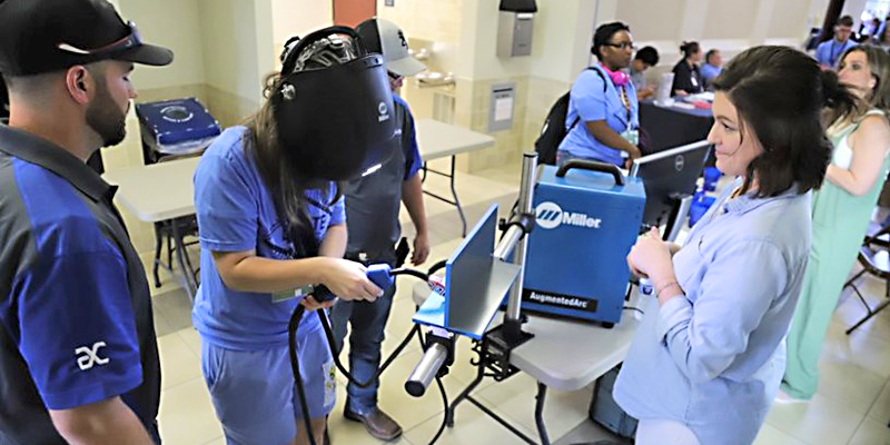 students browsing a career fair