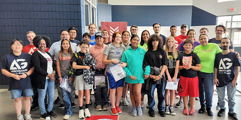 Elementary students learning about and building drones