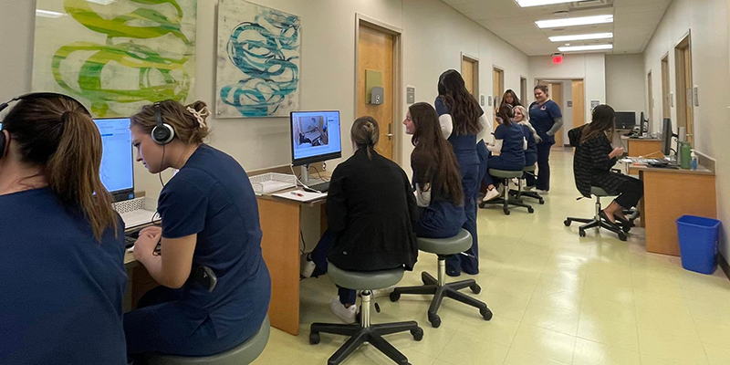 Nursing students at workshop