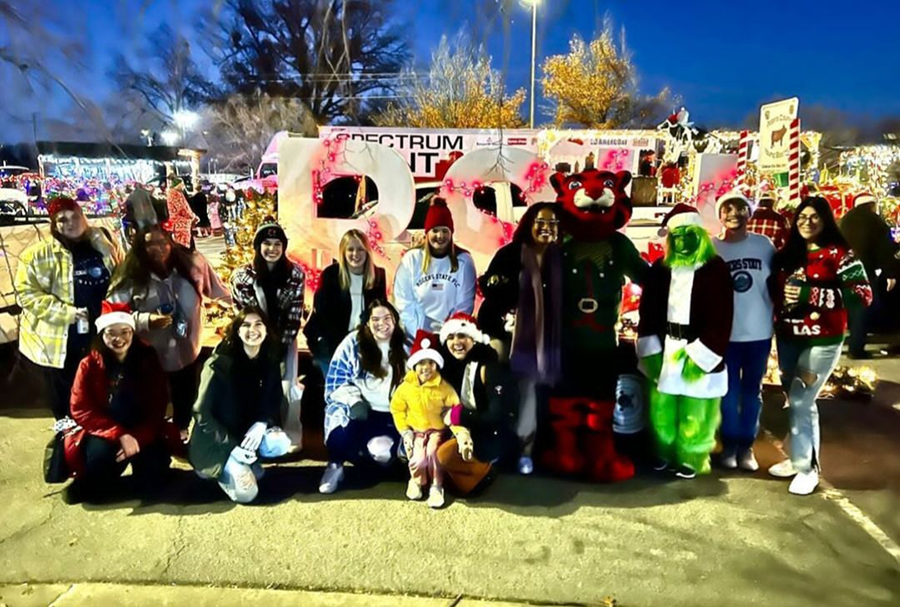 RSU students, staff, Hunter and the Grinch at the Claremore Christmas Parade.