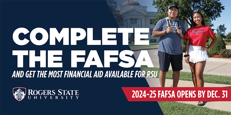 Girl and boy smiling in background. Complete the FAFSA and get the most financial aid available. 24-25 FAFSA opens Dec. 31