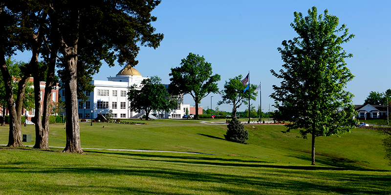 Prep Hall - White building gold dome