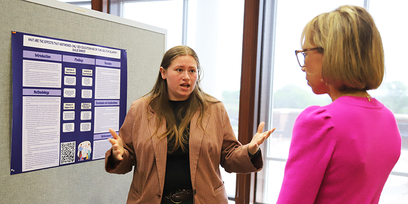 Student Bailie Binder discusses her capstone, “What Are the Effects that Abstinence-Only Sex Education has on Young Adults in Oklahoma?”