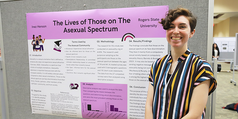Psychology major Inez Henson’s capstone research presentation was about the lives of those on the asexual spectrum. Henson is a native of Oklahoma City.