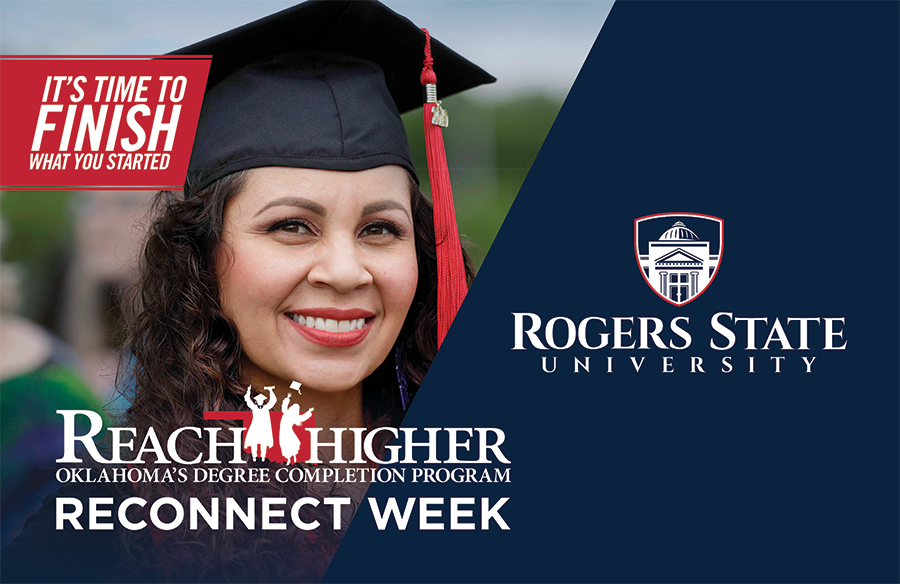 Girl wearing cap and tassel for graduation. Reach Higher Reconnect Week