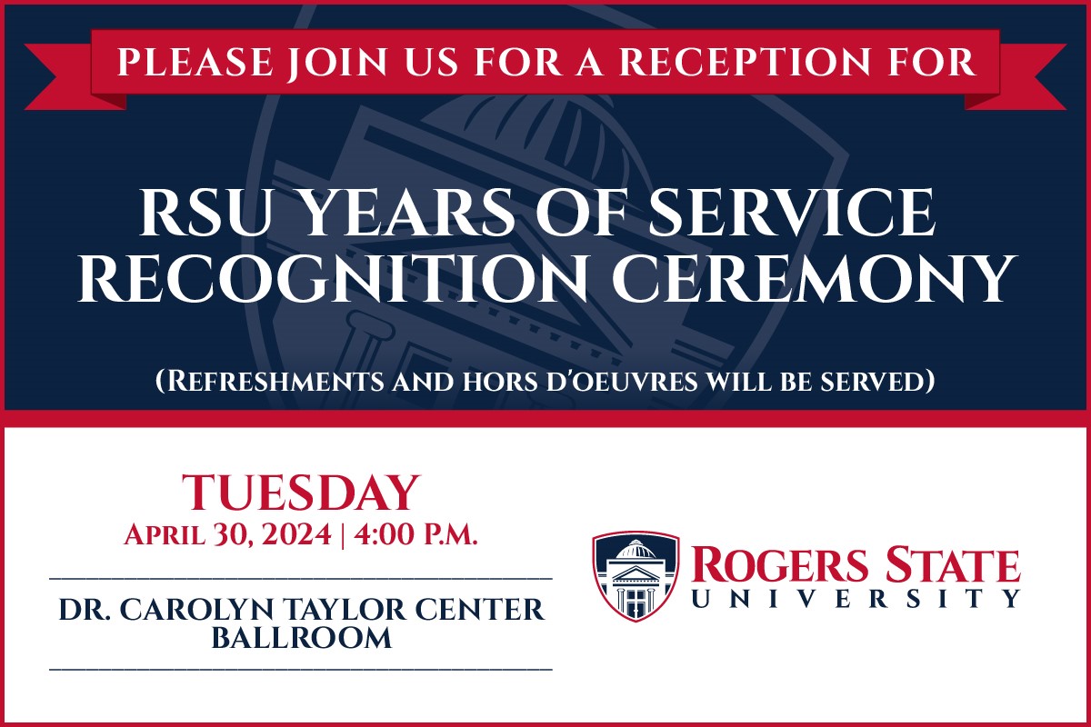 RSU Years of Service Awards. April 30 4 pm.